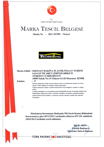 TECHNOSTELL MARKA YENİLEME BELGESİ